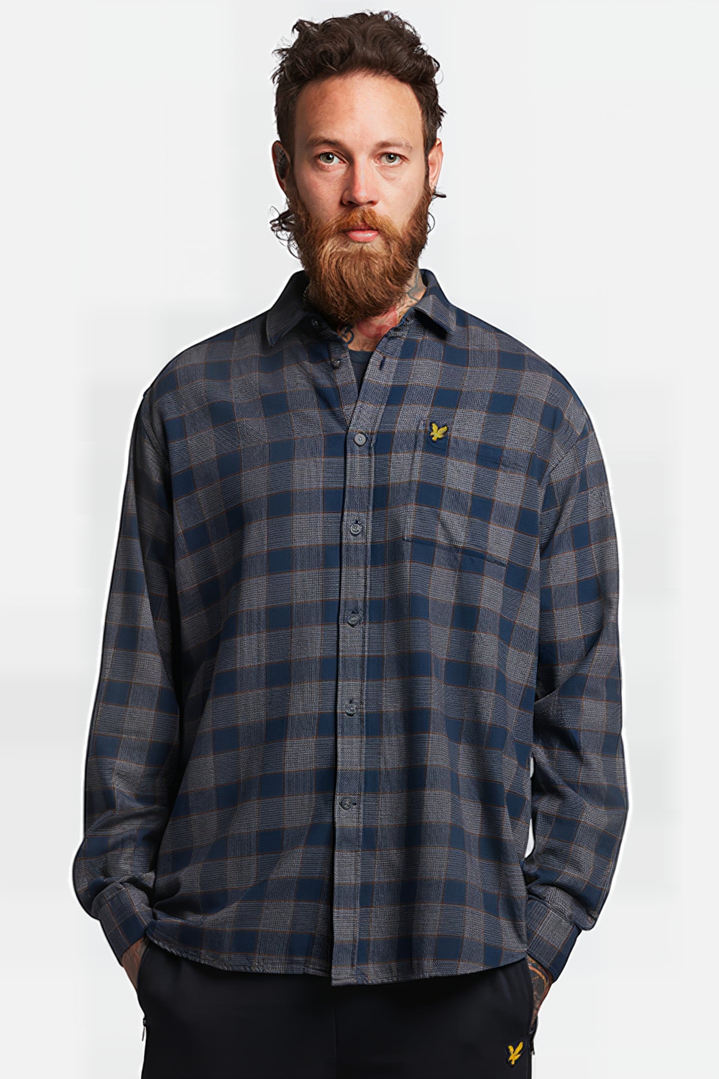 CHECK OVERSHIRT Z271 DARK NAVY 1