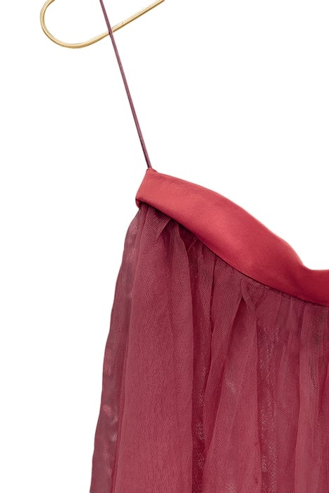 TULLE SKIRT WITH SILK DETAILS BURGUNDY 2