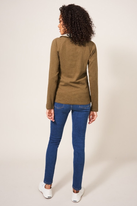 BILLY BUTTON THROUGH ROLL NECK KHAKI GREEN 3