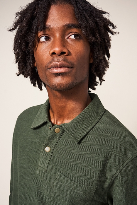 ILLSTON HERRINGBONE SWEAT DARK GREEN 4