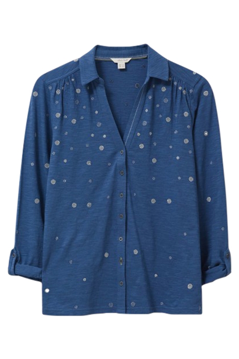 ANNIE EMBROIDERED SHIRT TEAL MULTI 1