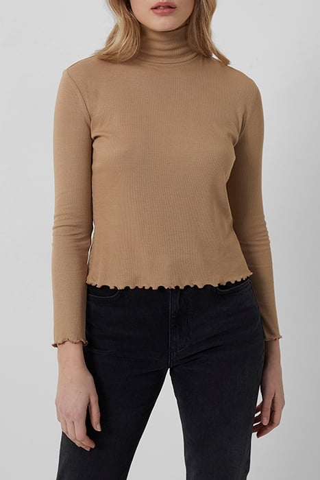 TAM RIBBED JERSEY TOP CAMEL 1