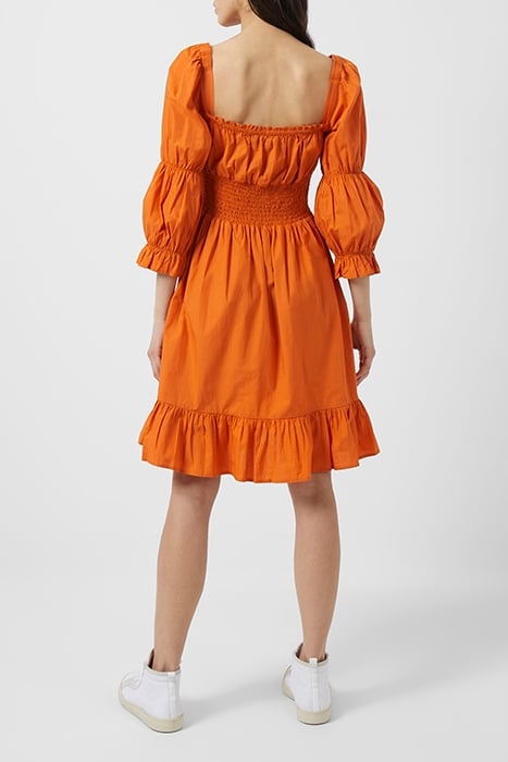 SINDEY COTTON SATIN DRESS BURNT ORANGE 4