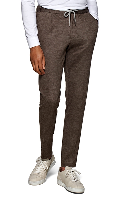 MID BROWN DRAWSTRING AMES TROUSERS 1