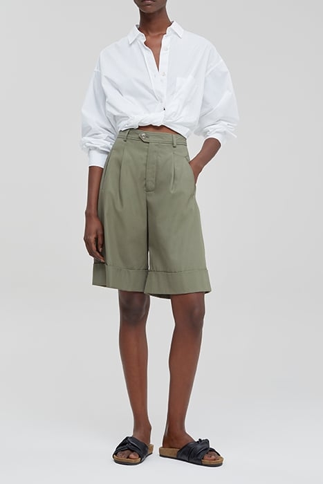 WOMEN SHORTS WITH TURN-UP DRIED BASIL 3