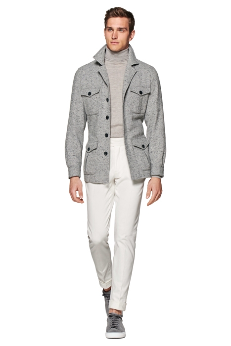 LIGHT GREY BELTED SAFARI JACKET 4