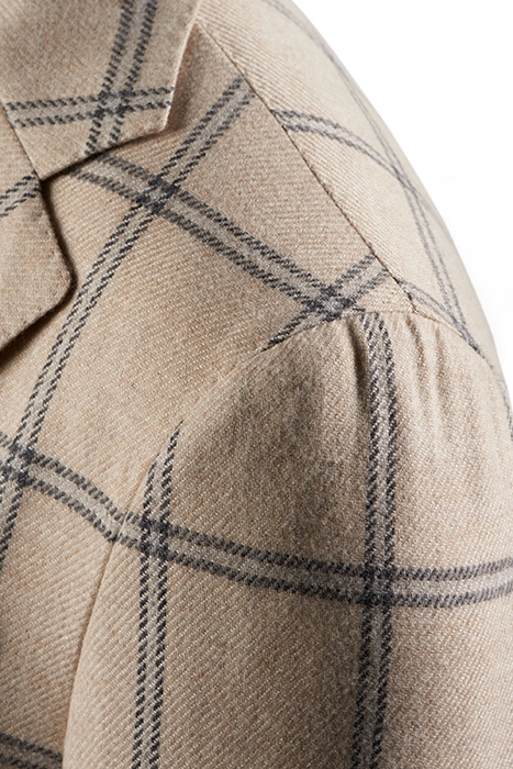 LIGHT BROWN CHECKED JORT SUIT 3