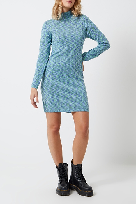 JANNA SPACE DYE MINI DRESS GREEN FLASH 2