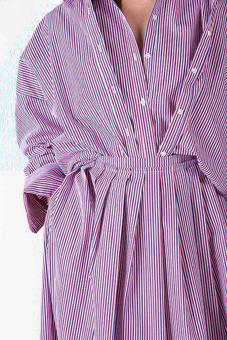 DOUBLE STRIPE SKIRT CORAL WHITE 4