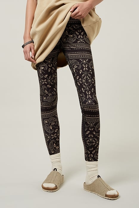 YOGA LEGGINGS PAISLEY BLACK 1