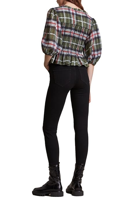 LIA CHECK TOP KHAKI GREEN 3