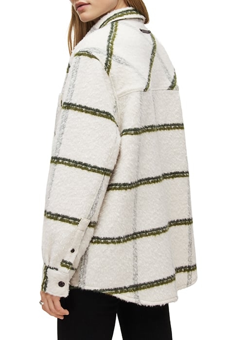 MONICA CHECK SHIRT IVORY WHITE/GREEN 2