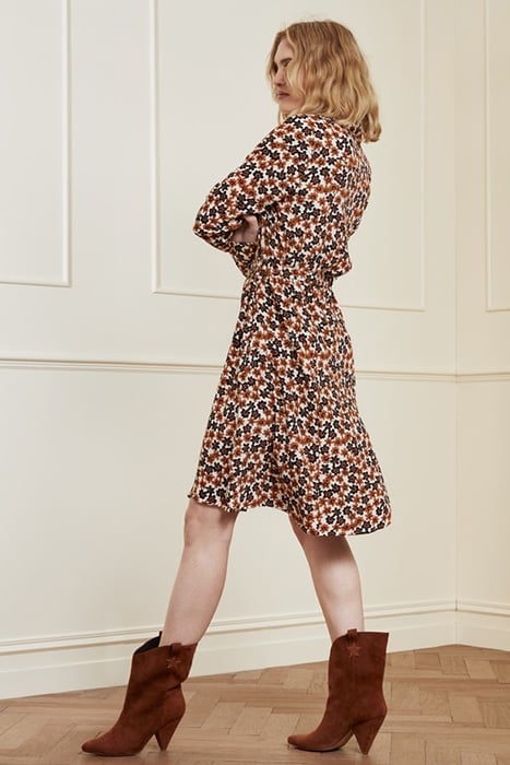 HAYLEY DRESS CREAM WHITE/COGNAC 3