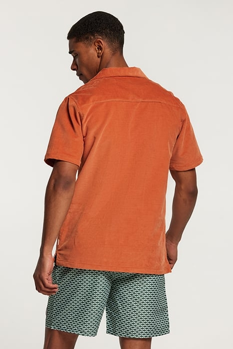 DAVE CORD SHORTSLEEVE SHIRT AUTUMN BROWN 3