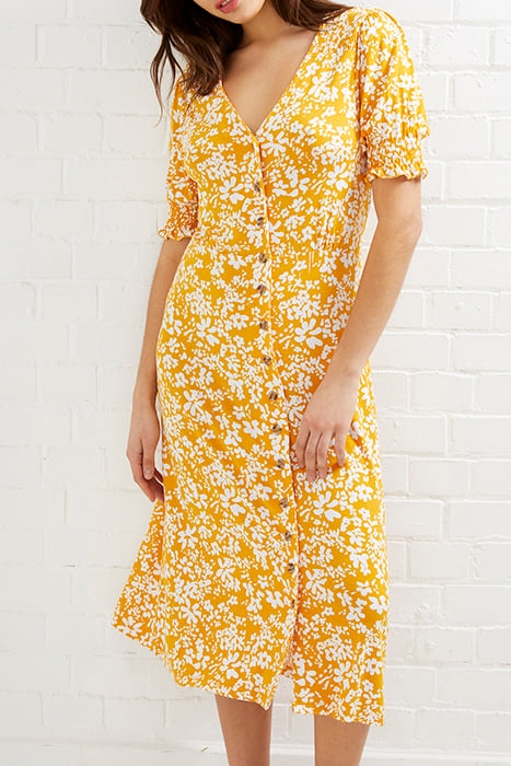 VEE BUTTON-THRU M SAFFRON / WHITE 2