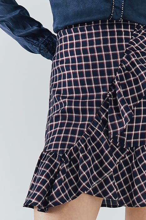 TARTAN AND METALLIC THREAD RUFFLED SKIRT 5