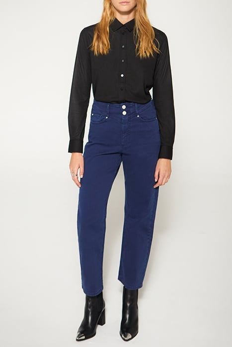 NAVY BLUE MID-RISE CROPPED SLOUCHY JEANS 3