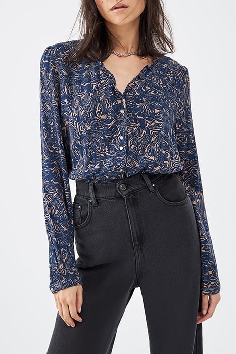 BLOUSE WITH PRETTY PRINTED RUFFLE NECKLINE 2