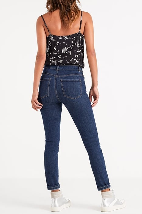 DARK AUTHENTIC BLUE EMBROIDERED STAR SKINNY JEANS 2