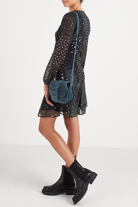 BLACK PATCHWORK PRINT DRESS 3