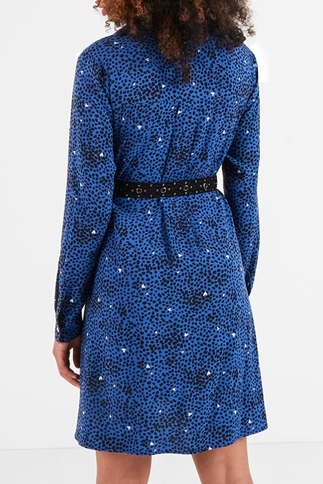 ELECTRIC BLUE ANIMAL PRINT SHIRT DRESS 2