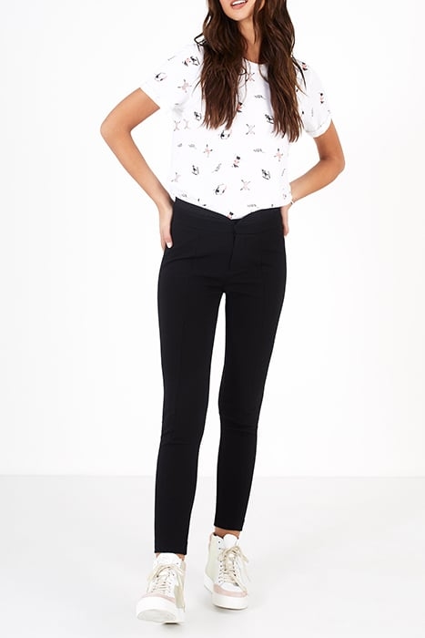 BLACK TREGGINGS WITH RIBBED WAISTBAND 3