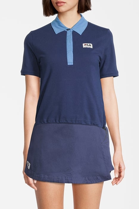 TARBECK CROPPED POLO TEE MEDIEVAL BLUE 2