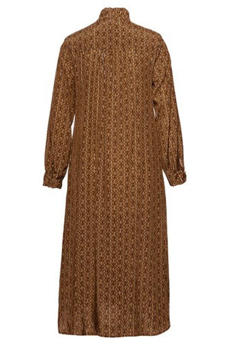 BOW COLLAR DRESS BROWN 5