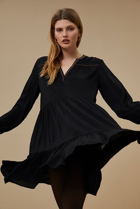 NOMI EMBROIDERY DRESS JET BLACK 5