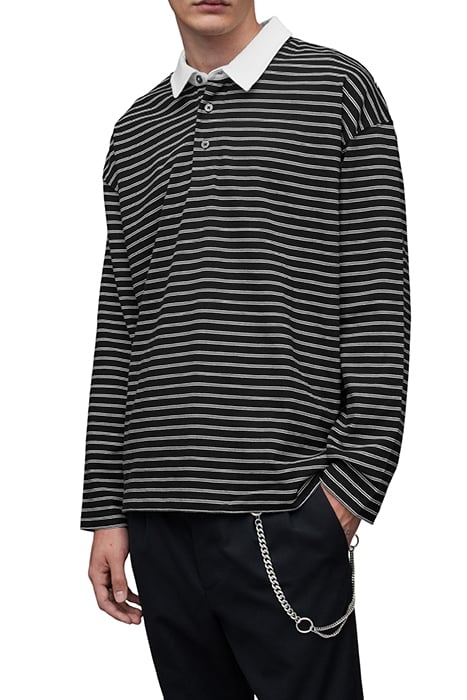 AVE LS POLO JET BLK/CHALK WHT 5