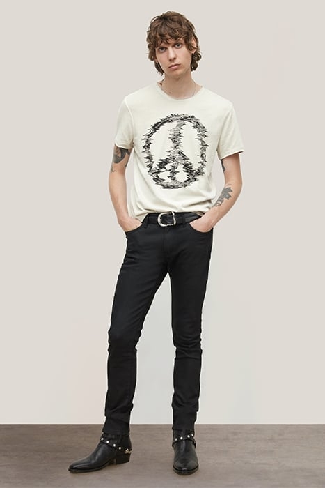 SS RAW EDGE TEE - DISTORTED PEACE FOSSIL GREY 4