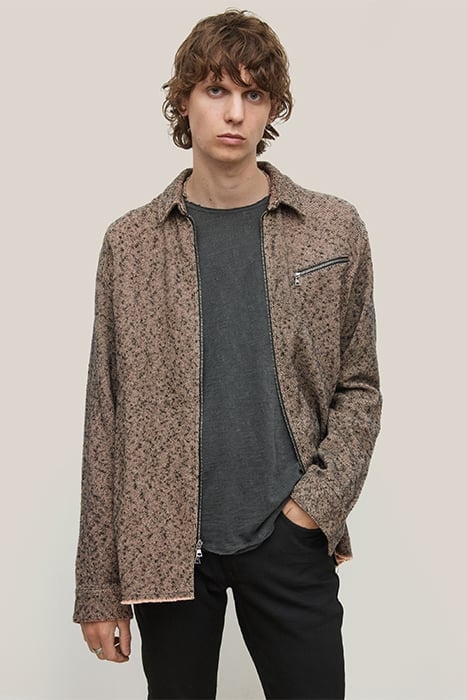 ROBBINS LS SPORT SHIRT, CF ZIPPER CLOSURE, ZIPPER POWDER WHI 5