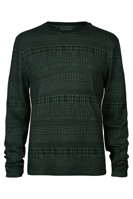 READE LS PATTERN MIX CREW WITH COLD DYE DARK MOSS 4