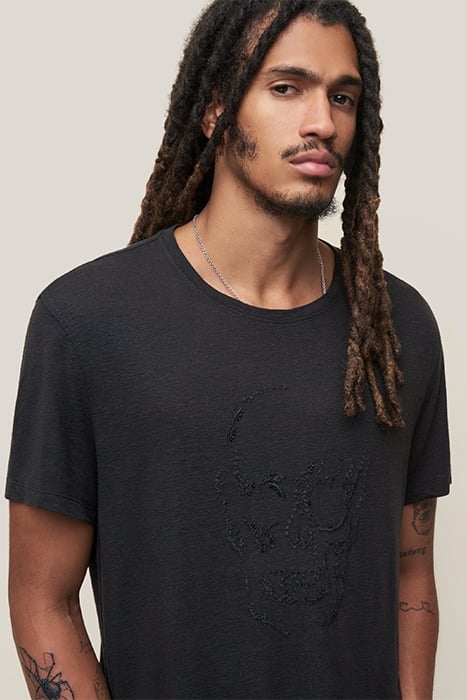 SS CREW TEE - EMBELLISHED SKULL BLACK 6