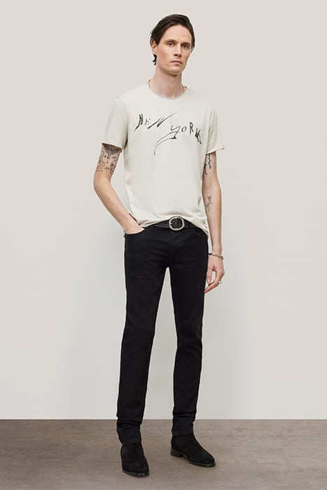 SS RAW EDGE TEE VINTAGE WASH - NEW YORK FOSSIL GREY 3