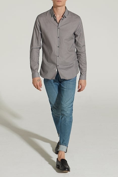 DARK CHOCOLATE GEOMETRIC PRINT SLIM SHIRT 2