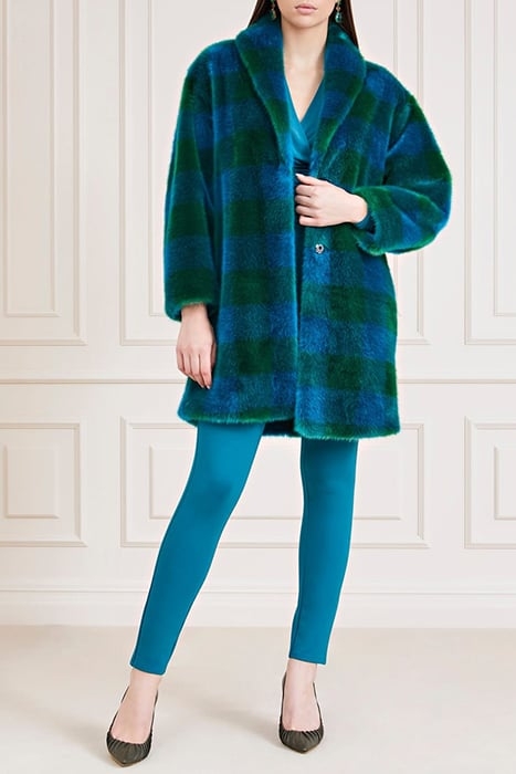 ROCHELLE COAT GREEN AND BERMUDA FAUX FUR 3