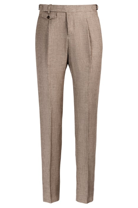 BROWN HOUNDSTOOTH PLEATED BRENTWOOD TROUSERS 7