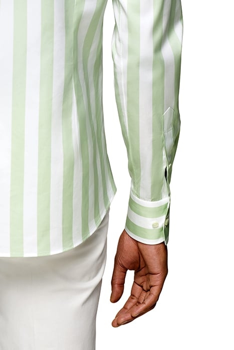 GREEN STRIPED EXTRA SLIM FIT SHIRT 7