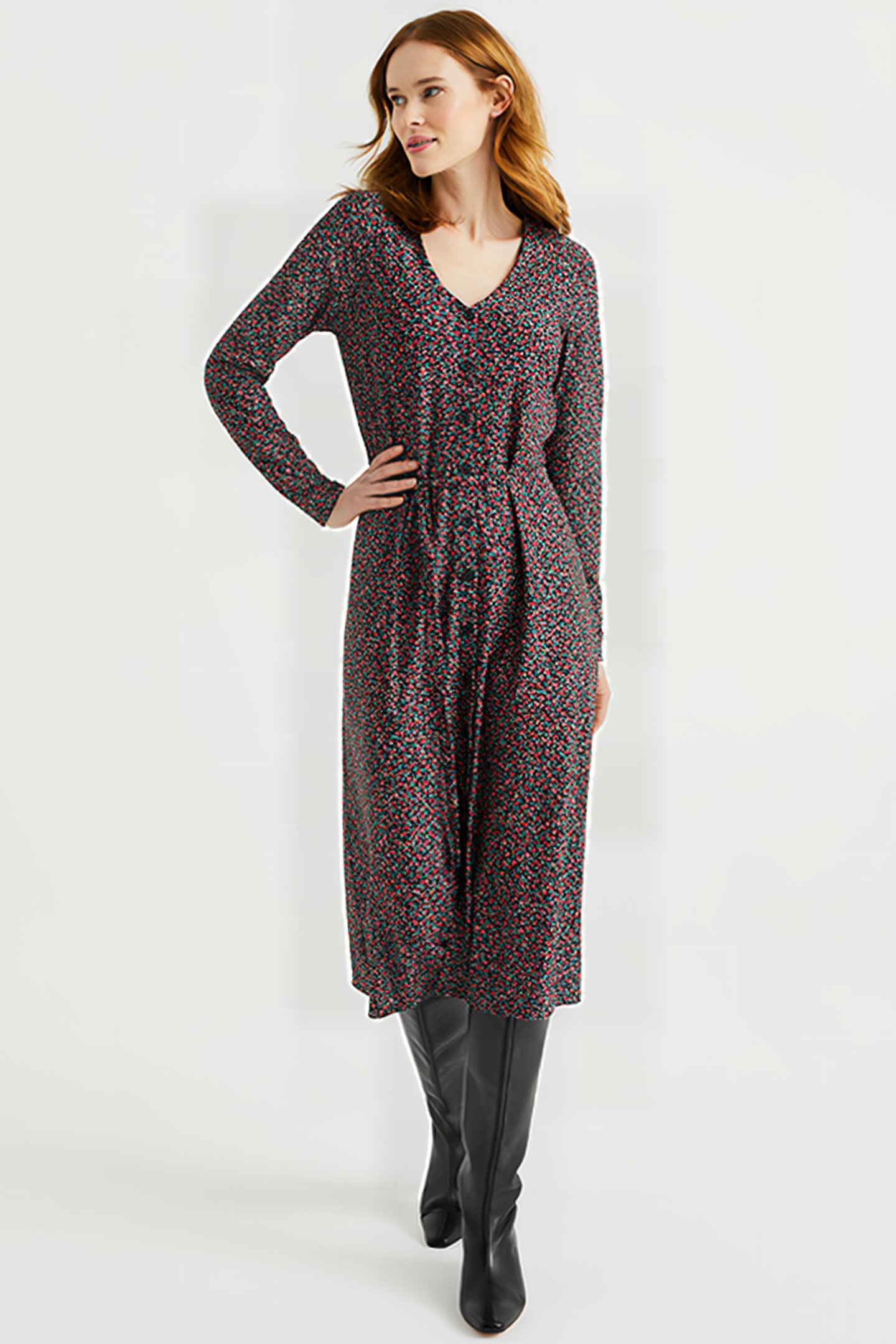 DRESS MIDI MOSS GREEN 2