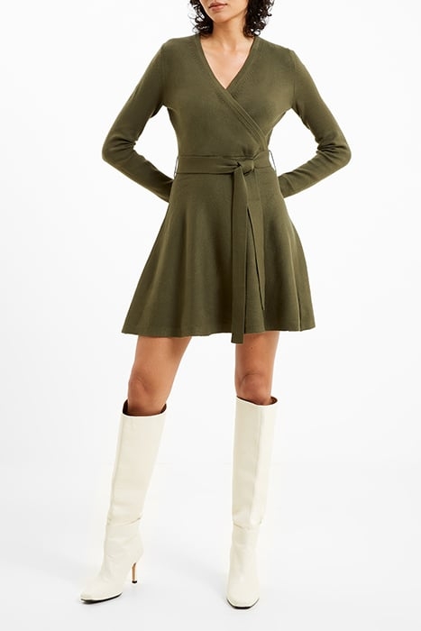 BABYSOFT WRAP MINI DRESS OLIVE NIGHT 2