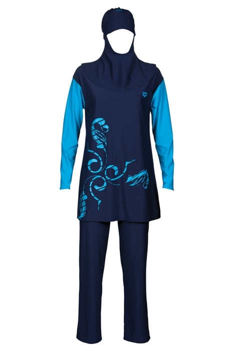 W ABIR COVER UP NAVY TURQUOISE 1