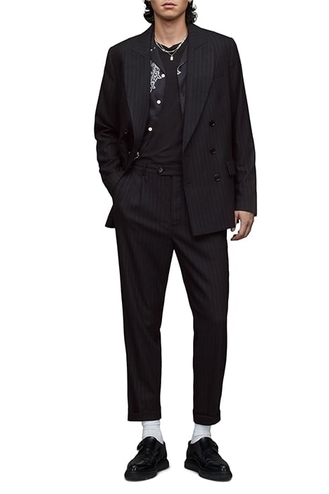 BLUES BLAZER PINSTRIPE BLK BRWN 3