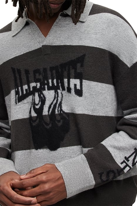 RACER LS POLO GREY MARL/KHAKI 6