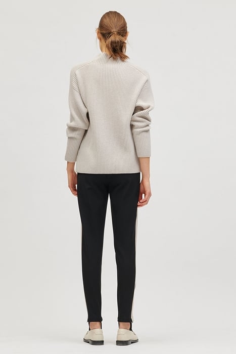 STEGHOSE AUS STRETCH-GABARDINE BLACK / EGGSHELL 2