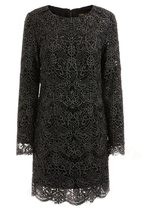 SHIMMY LACE DRESS JET BLACK MULTI 5