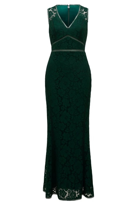 DAPHNE FLUTE HEM GOWN BOTTLE GREEN 5