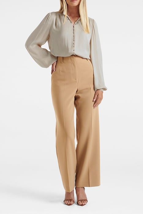 SAVANNAH SATIN BUTTON DETAIL BLOUSE SMOKED ALMOND 3