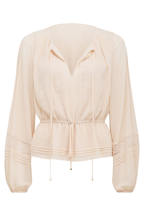 COLLEEN WAISTED TRIM BLOUSE NUDE 6