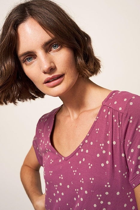 TALLIE ECO VERO JERSEY DRESS PLUM MULTI 3